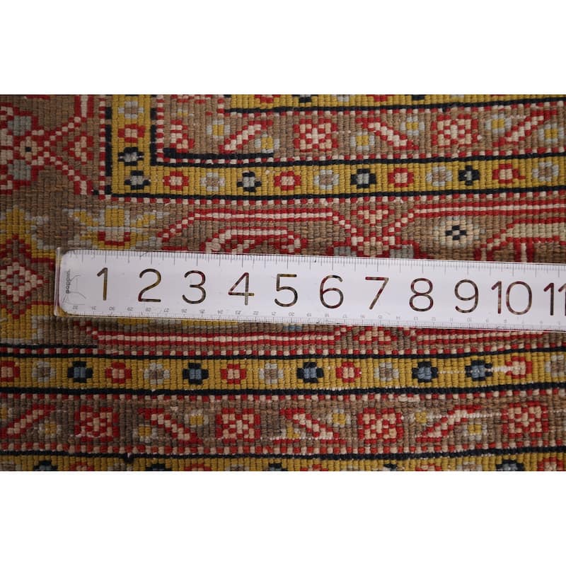 Geometric Tabriz Vintage Persian Area Rug Handmade Wool Carpet - 6'4" x 9'6"