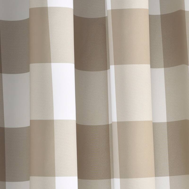 Lush Decor Kelly Checker Room Darkening Window Curtain Panel Pair