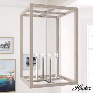 Hunter Squire Manor Pendant - Foyer, Island, Dining Room - Candle, Cage, Modern Farmhouse, Lantern