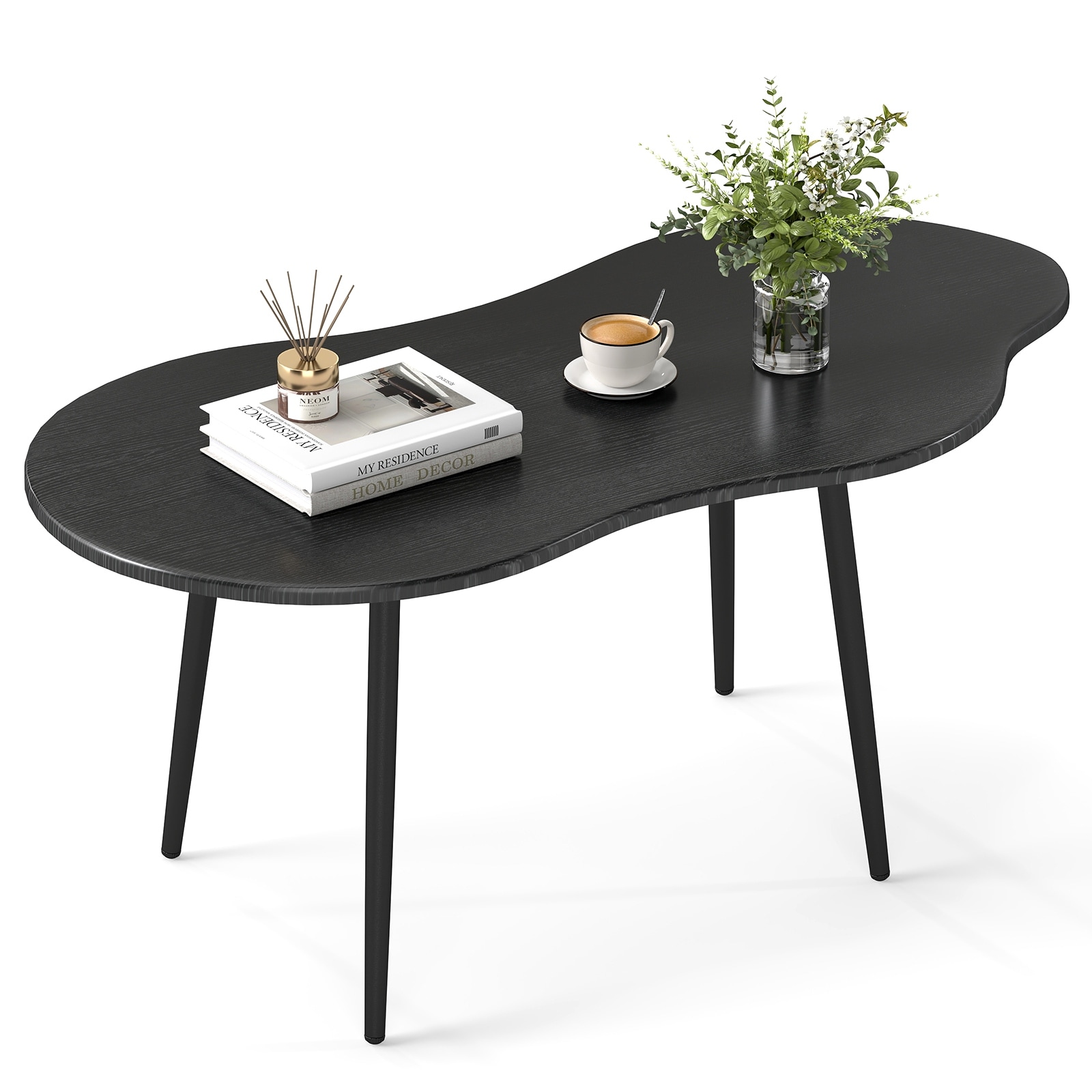 Gymax Cloud Shape Coffee TableIrregular Center Table w/ Metal