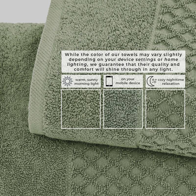 Linery & Co. Cotton Diamond Waffle Texture Bath Towels