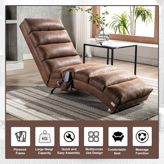 Linen Chaise Lounge Indoor Chair, Modern Long Lounger for Office or ...