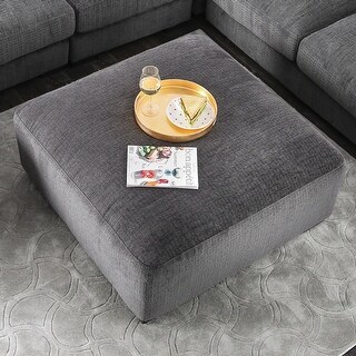 Shop Furniture Of America Cleo Transitional Grey Chenille Square Ottoman On Sale Overstock 22966800