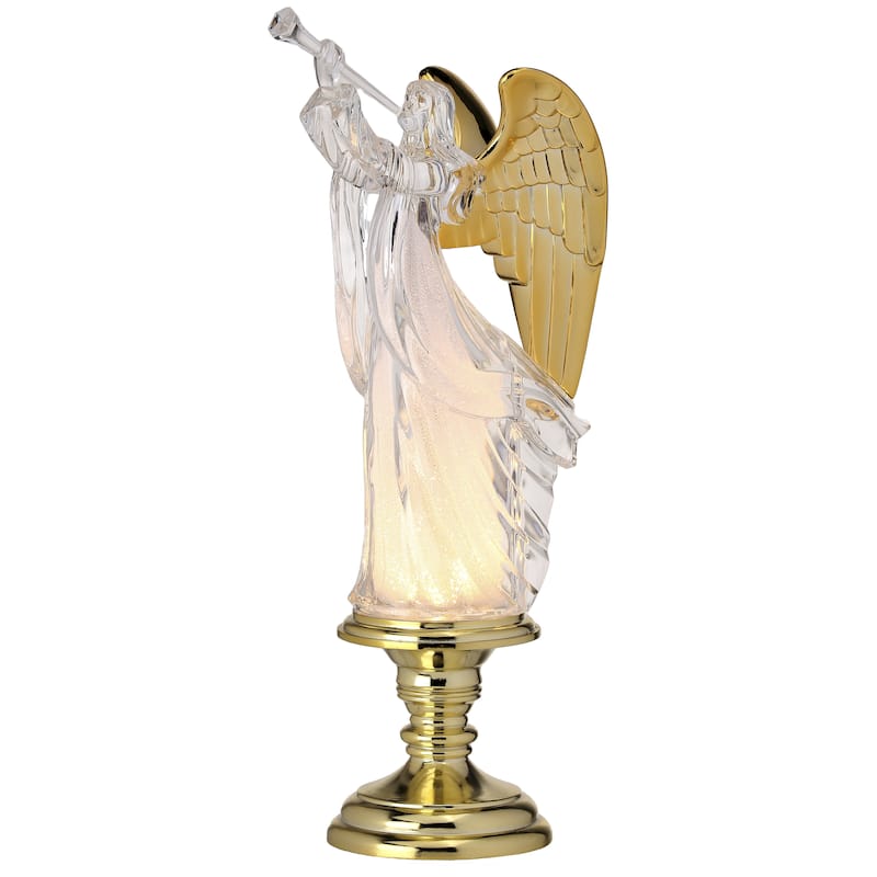14"Led Acrylic Angel On Pedestal