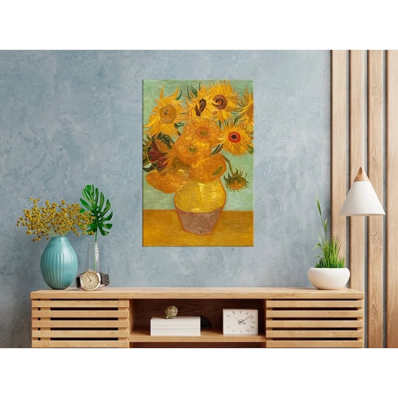 Van Gogh Sunflowers canvas wall art Reproduction print wall decor Sunflowers painting Yellow home decor Classic fine Art