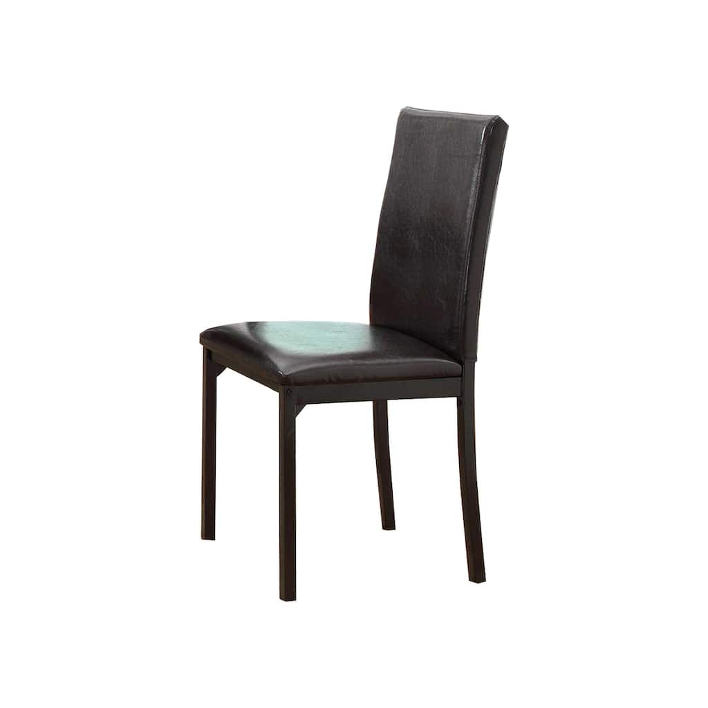 Leatherette Upholstered Counter Height Metal Frame Side Chair, Dark Brown (Set of 4) - 36 H x 21.5 W x 17.5 L Inches