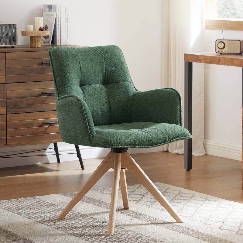 Art Leon Swivel Wood Accent Arm Chair