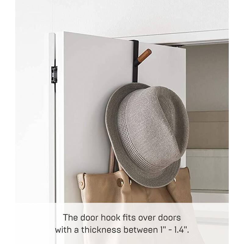 Yamazaki Home Over-the-Door Hook, Steel - L 3.86 x W 0.59 x H 7.09 inches