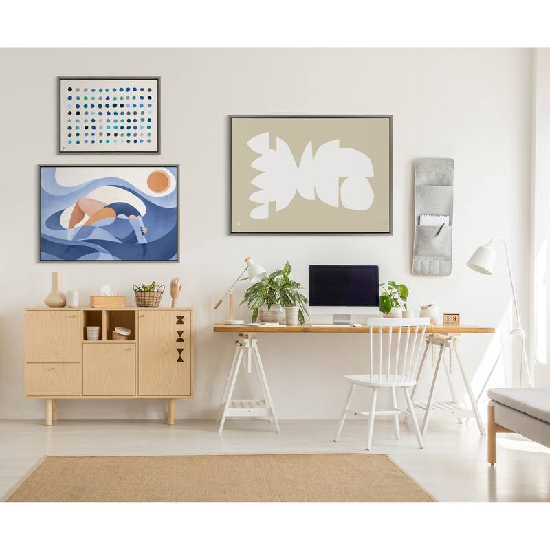 Kate and Laurel Sylvie New Monuments 2 B Framed Canvas by Kelly Knaga