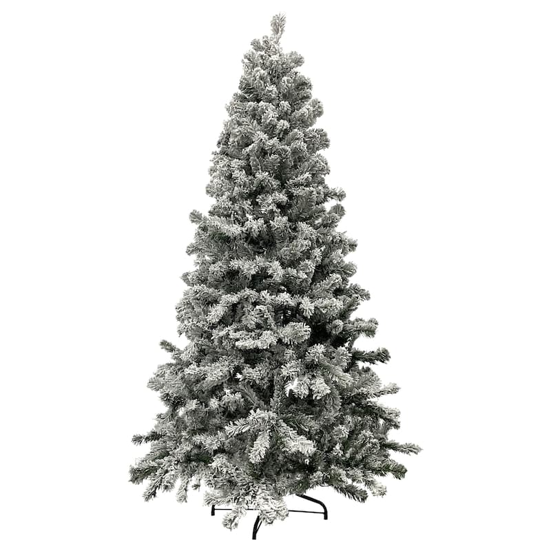 Medium Heavily Flocked Madison Pine Artificial Christmas Tree - 6.5' - Unlit - 6.5 Foot