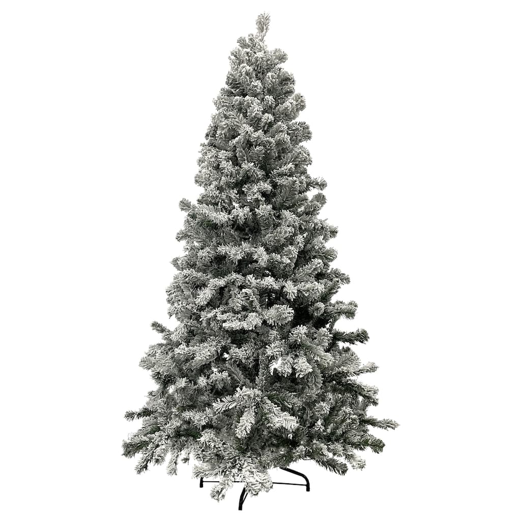 Medium Heavily Flocked Madison Pine Artificial Christmas Tree - 6.5' - Unlit - 6.5 Foot
