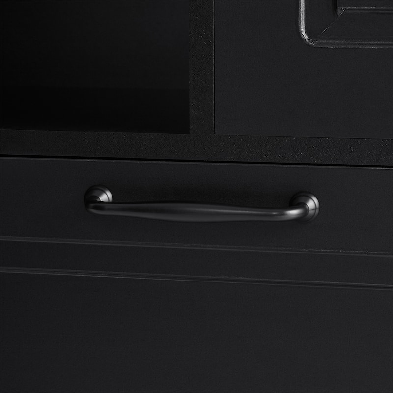 Free Standing Tall Storage Cabinet Floor Cabinet for Bathroom with Adjustable Shelves, Large Flip-Out Basket & Enclosed Cabinets
