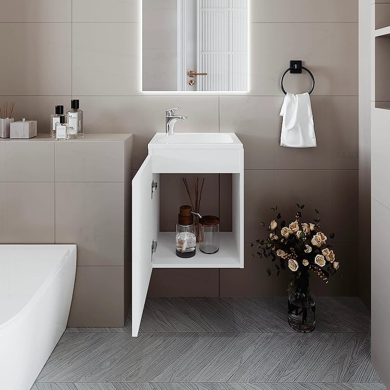 Stylish Bathroom Vanity with Integrated Sink and Spacious Storage