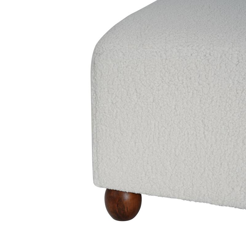Christopher Knight Home - Modern Comfort Boucle Upholstered Ottoman Bench with Solid Wood Legs
