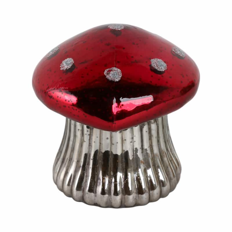 Glass Mushroom Candle Jar with Lid Boho Glam Wax Soy Accent Decor - 6" x 6" x 6"