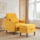 preview thumbnail 5 of 59, Adjustable Backrest Lounge Accent Chair Set with Storage Ottoman Orange