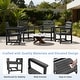 preview thumbnail 43 of 94, 6-Piece HDPE Outdoor Dining Table Sets with Umbrella Hole - 1-Table 4-Chairs-1-Bench