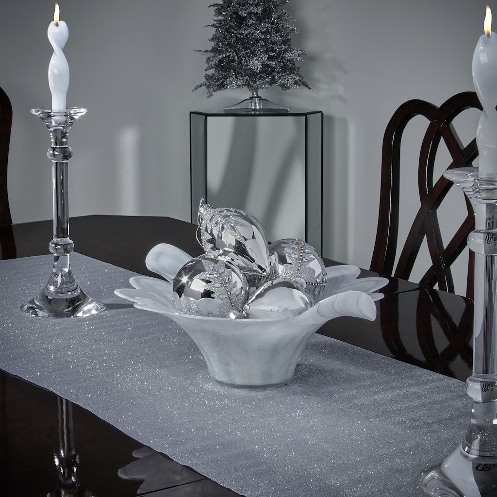 4-5.5" Glass Jewel Ball And Finial Ornament Set of 6