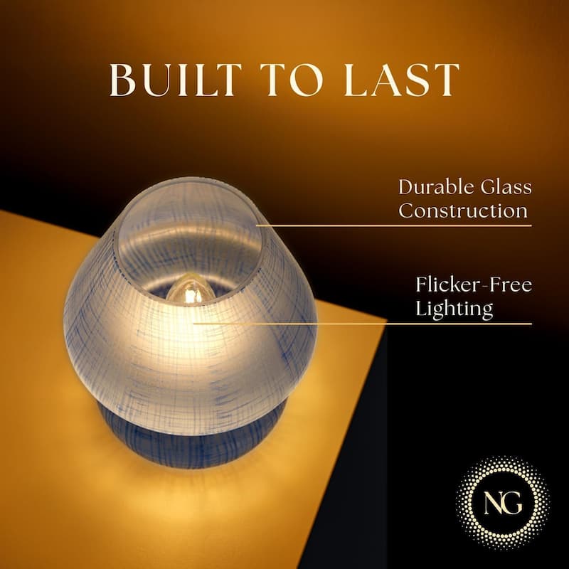 Mushroom White Glass Dimmable LED Table Lamp with E26 Socket Modern