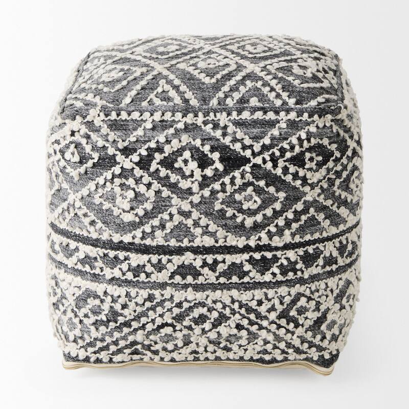 Farida Patterned Square Pouf