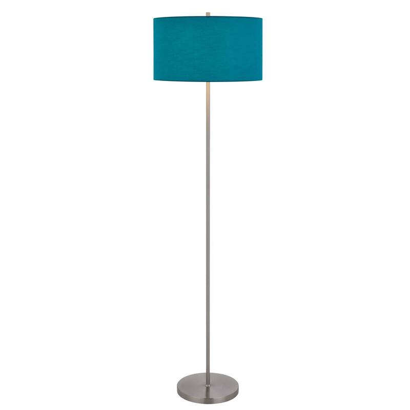 Cromwell 58.75" Height Brushed Steel Metal Floor Lamp - One Size