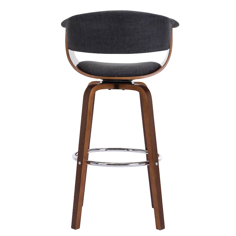 Porthos Home Swivel Bar Stool, Curved Back/Seat, Fabric Upholstery