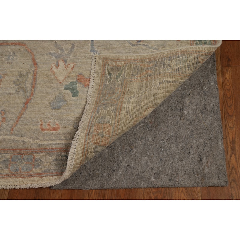 Hand Knotted Oriental 100% Wool Carpet Transitional All-Over Beige & Ivories Oushak Area Rug - 15' 0'' X 10' 3''