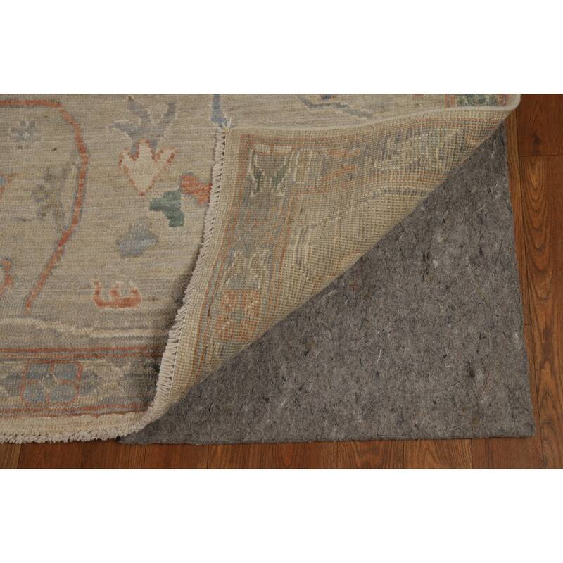 Vegetable Dye Floral Oushak Turkish Large Rug Hand-Knotted Wool Carpet - 10'3" x 15'0"