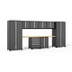 preview thumbnail 31 of 71, NewAge Products Pro Series 10-pc. Steel Garage Cabinet Set Bamboo Top / No Slatwall - Gray