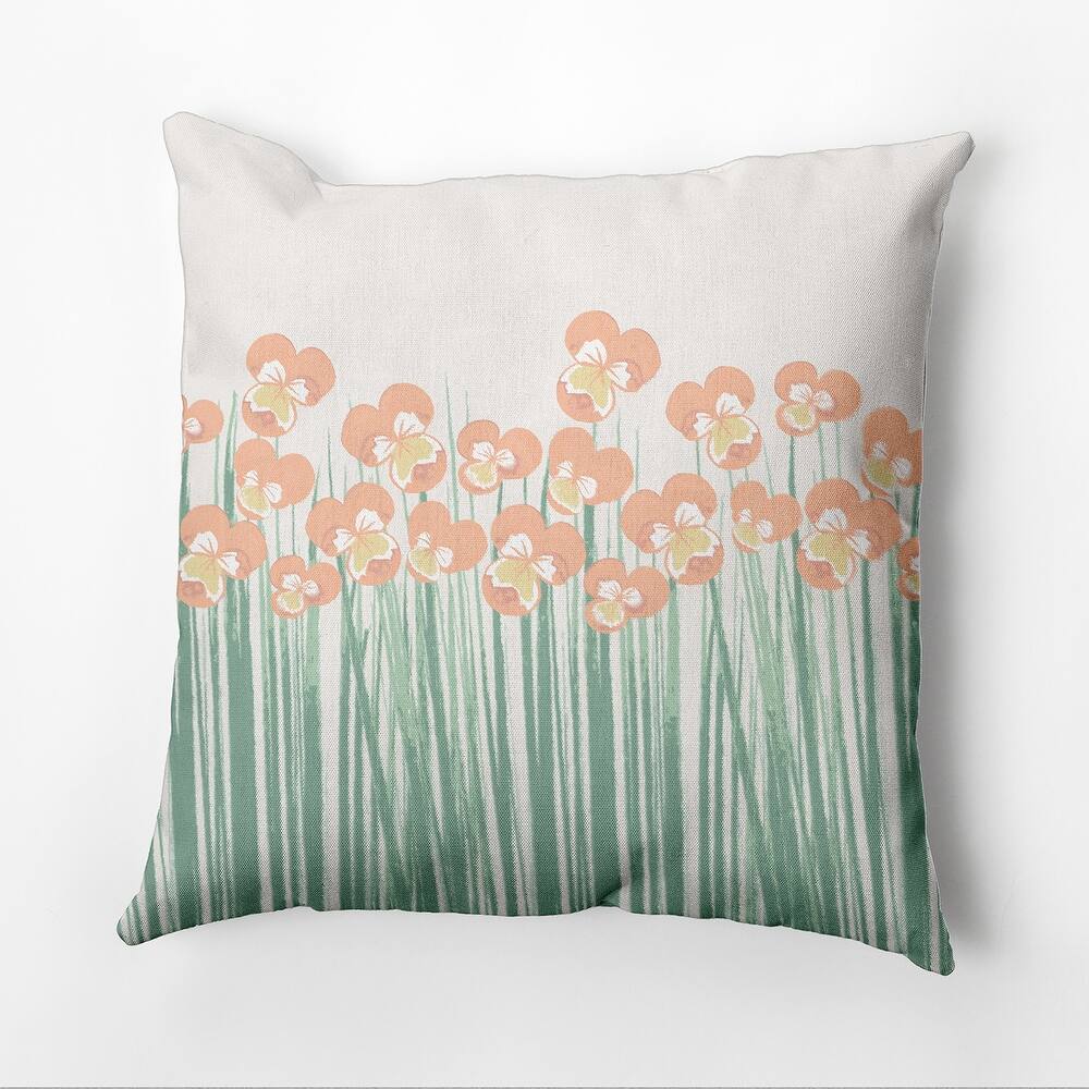Field of Pansies Outdoor Pillow
