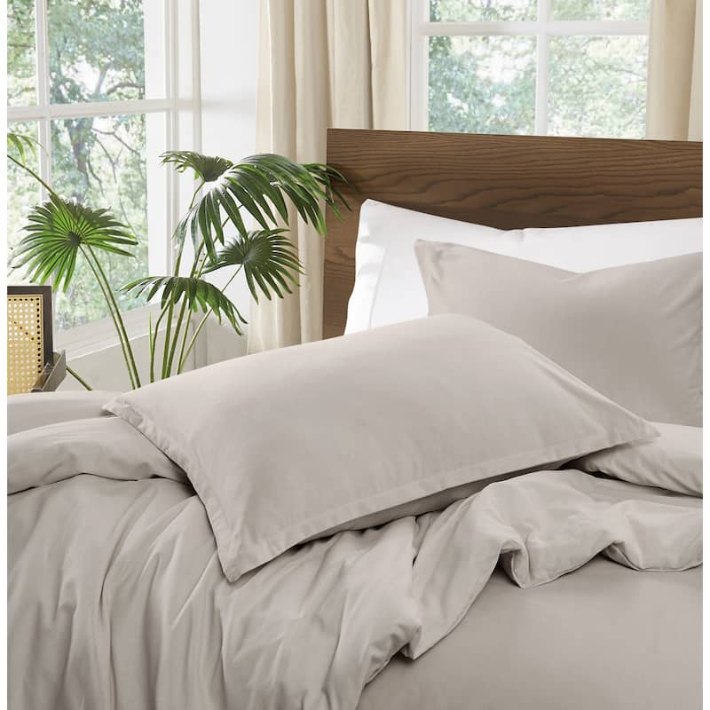 Brooklyn Loom Matte Cotton Velvet 3 Piece Duvet Cover Set
