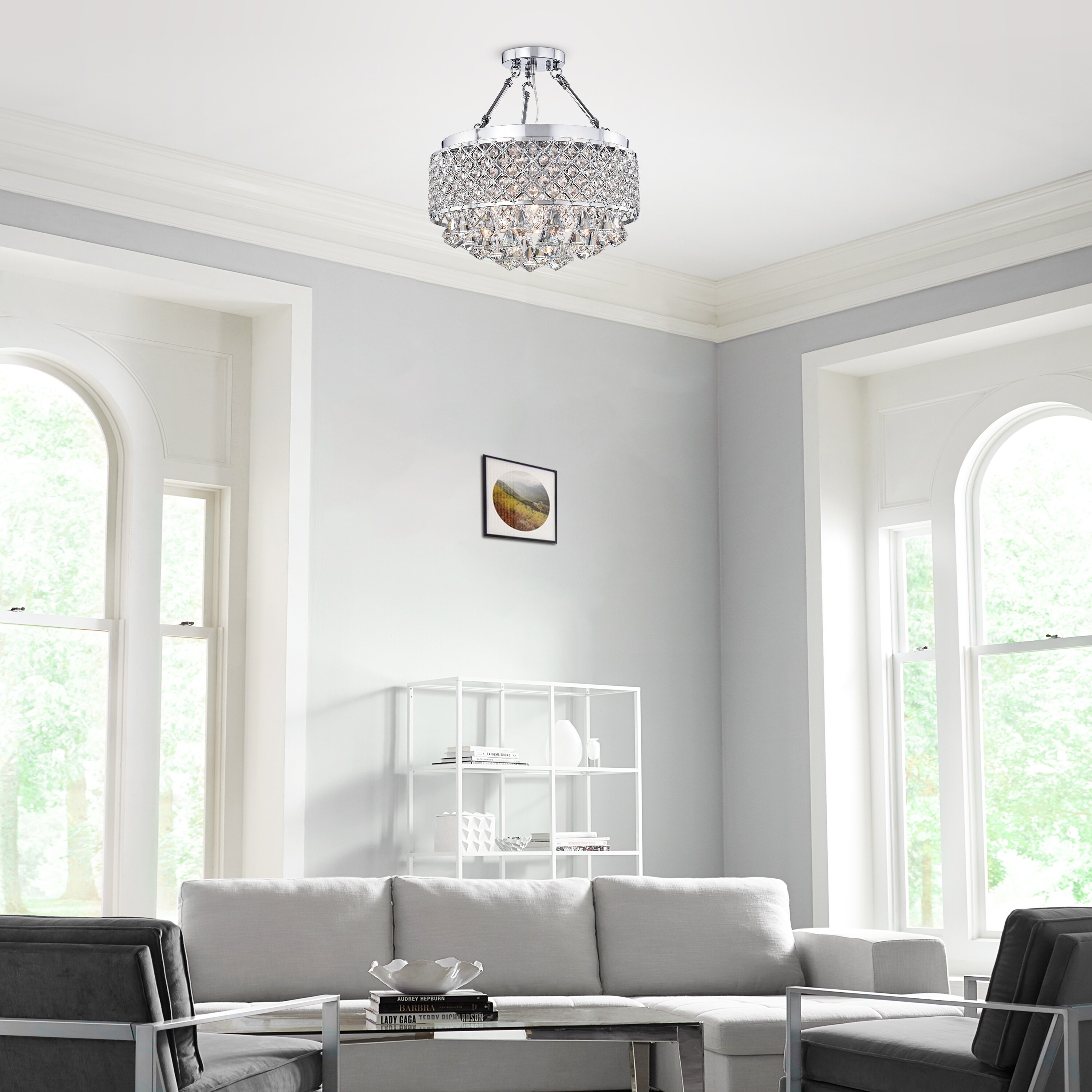 Caelus chrome effect ceiling light cheap