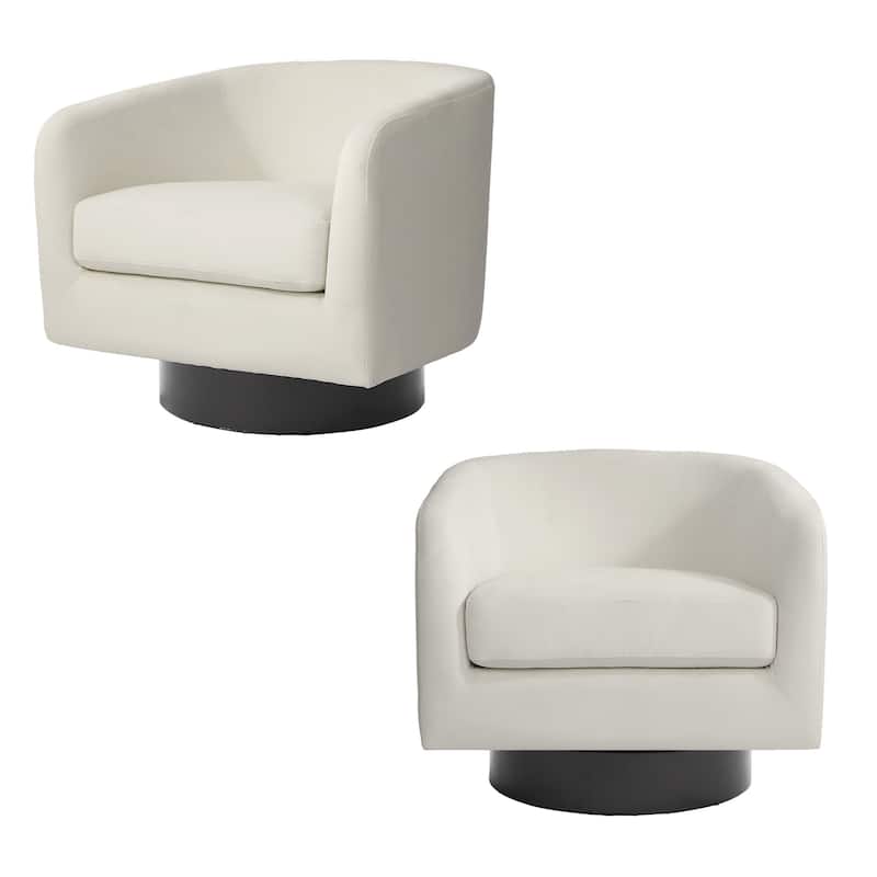 Modern Barrel Swivel Accent Chairs For Living Room