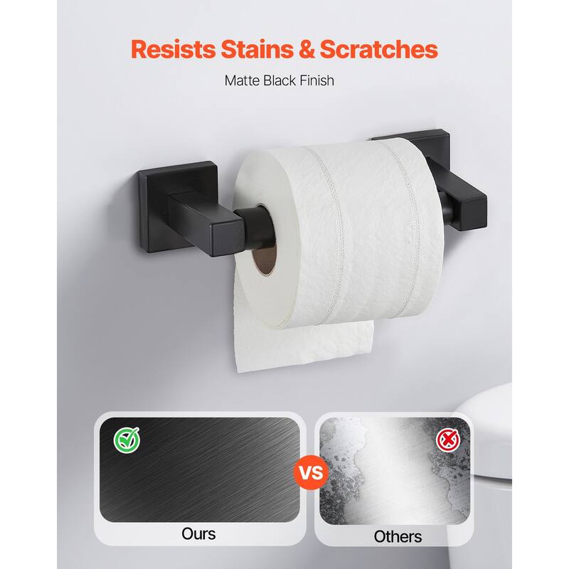 4-Piece Matte Black Bathroom Accessories Set Wall Mounted - 23.43 x 3.94 x 3.15 inch