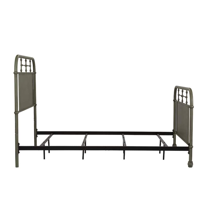 Vintage Series Distressed Metal Queen Metal Bed