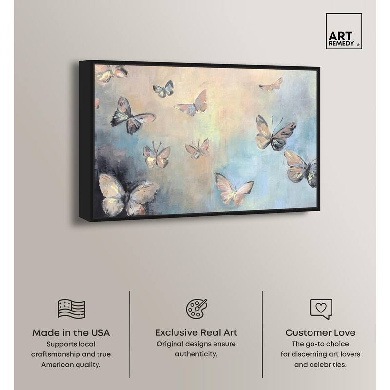 Textured Butterflies I Canvas by Art Remedy