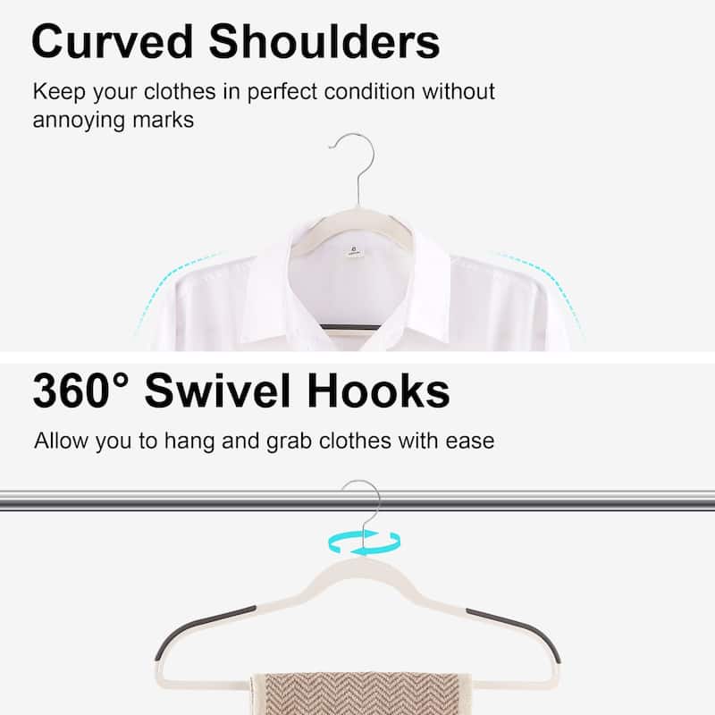 Clothes Hangers Plastic Coat Hangers Non-Slip Space-Saving Swivel Hook