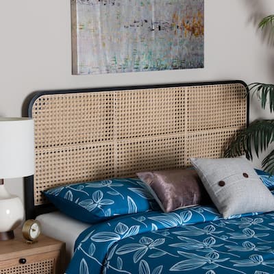 bali & pari Lainer Modern Bohemian Bayur Wood and Natural Bamboo Headboard