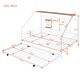 preview thumbnail 13 of 19, Full Size Metal House Bed with Trundle