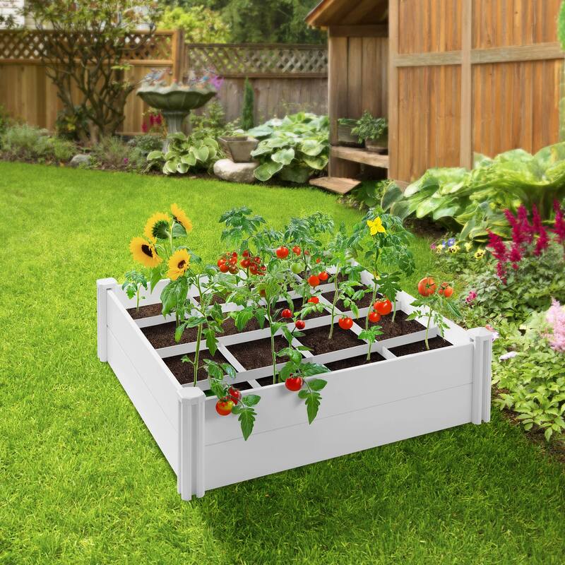 Heavy Duty PVC Raised Garden Bed Planter White