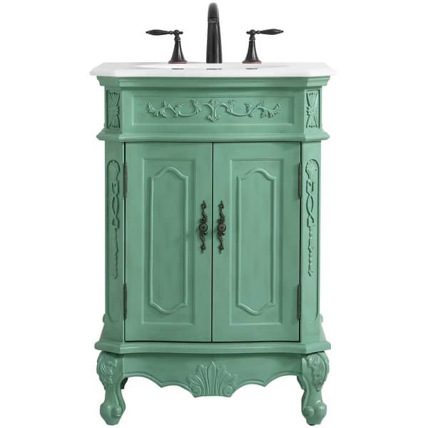 slide 2 of 11, Elegant Lighting VF10124-VW Danville 24" Free Standing Single Basin Vintage Mint - Painted