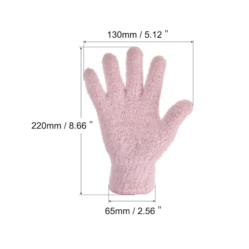 Dusting Cleaning Gloves Microfiber Mittens for Plant Blind Lamp Window - Pink