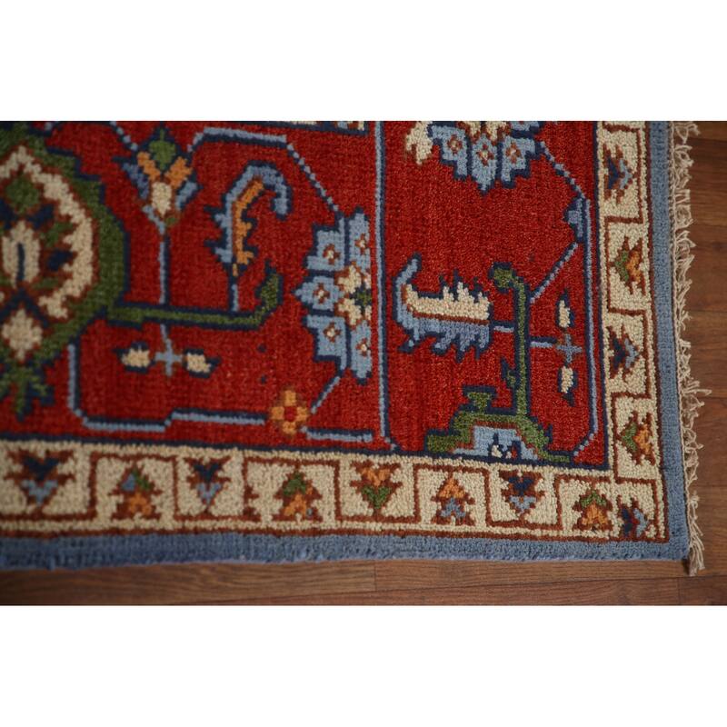 Blue Heriz Serapi Area Rug Hand-Knotted Wool Carpet - 8'9"x 11'11"