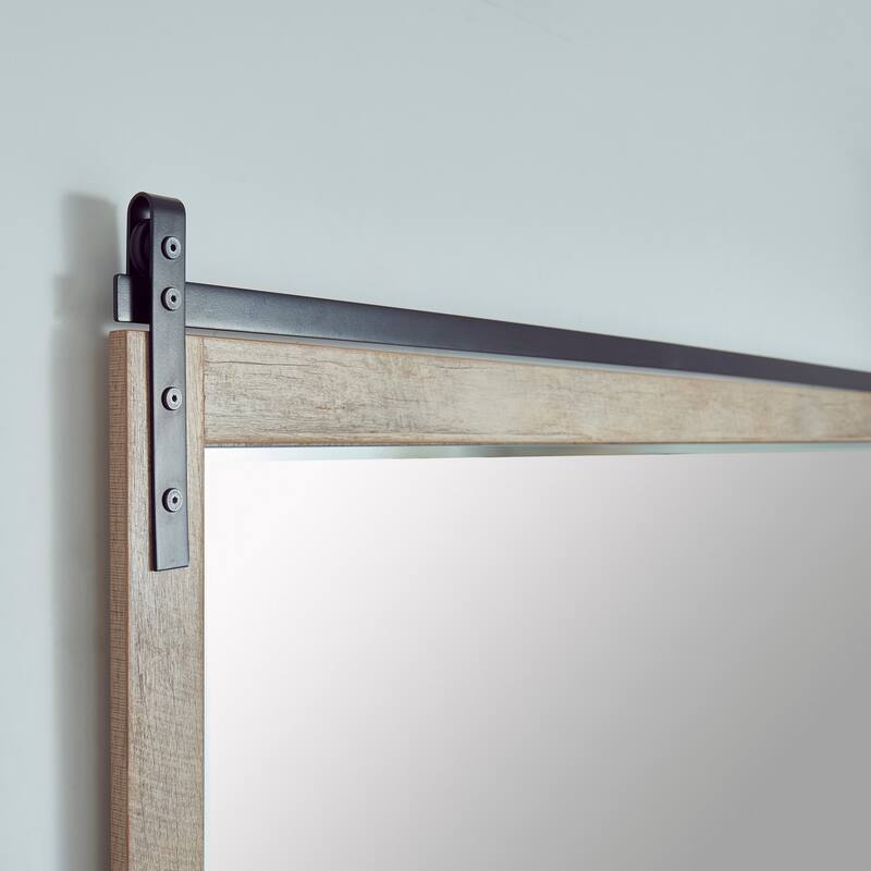 Cortes 72" Bathroom Vanity Barndoor Wall Mirror in Logs