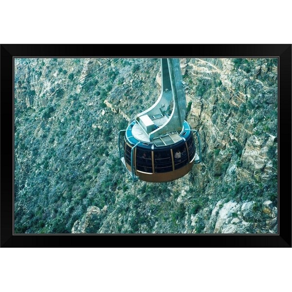 "Aerial view of an overhead cable car, Riverside County, California" Black Framed Print