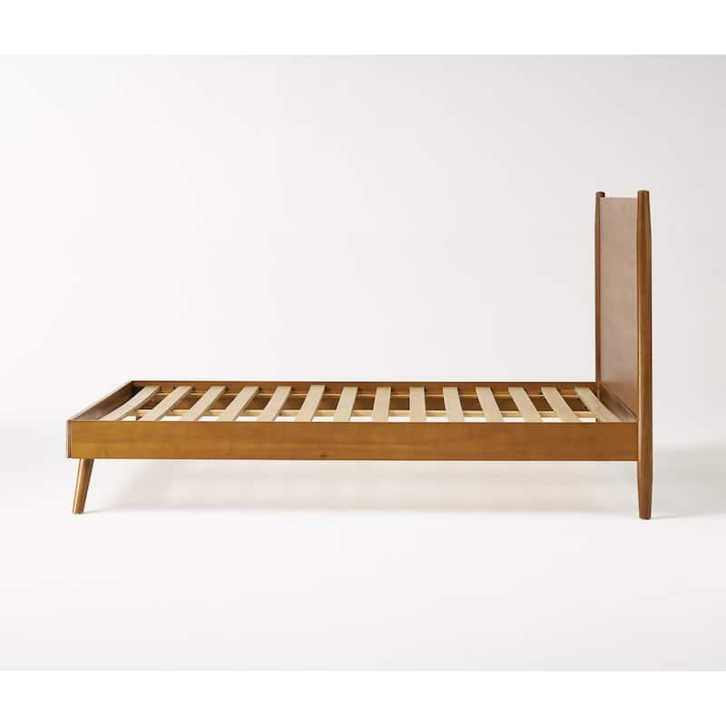 Christopher Knight Home - Rosita Mid-Century Solid Wood Platform Bed with Sleek Splayed Legs