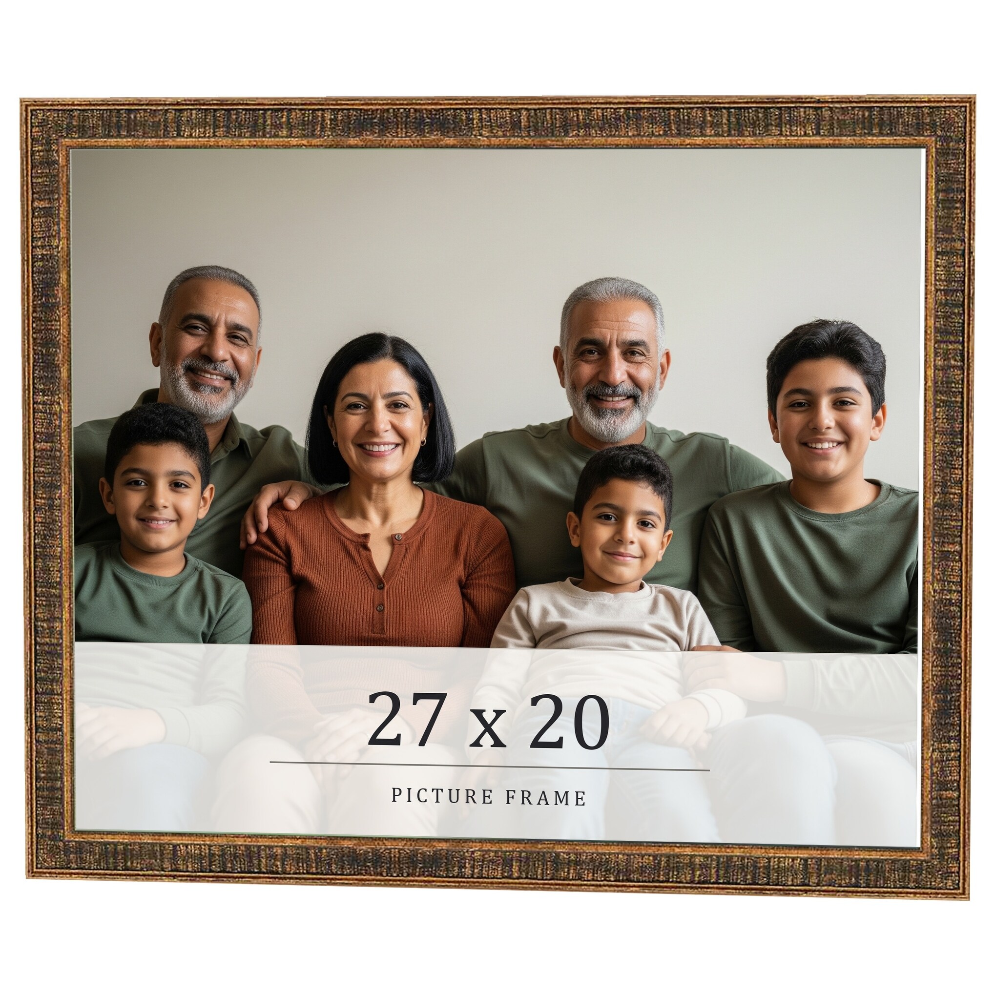 27x20 Frame Black Real Wood Picture Frame Kingsley Gold Distressed Photo Frame with UV Acrylic Foam Board Backing &