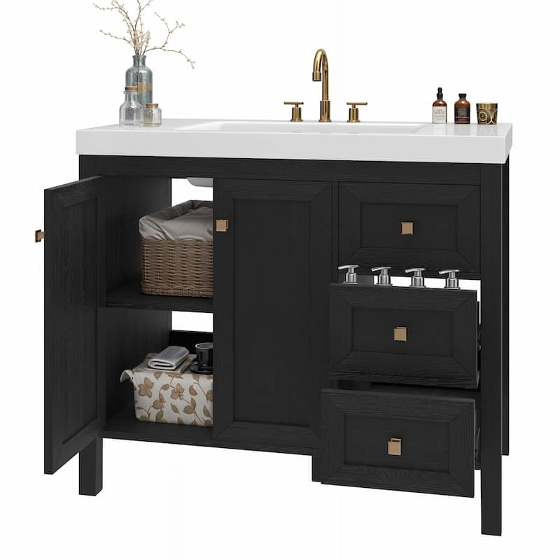 Moasis 36"/42" Bathroom Vanity with Sink Set and 2 Soft-Closing Doors & 3 Drawers