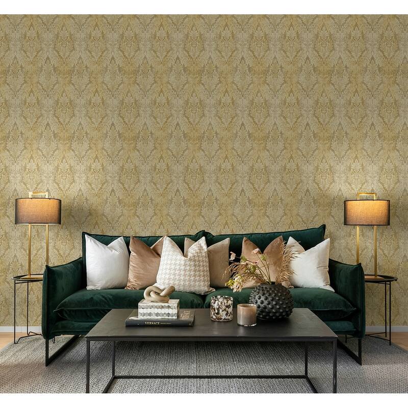 Seabrook Design Apollo Diamond Damask Unpasted Wallpaper