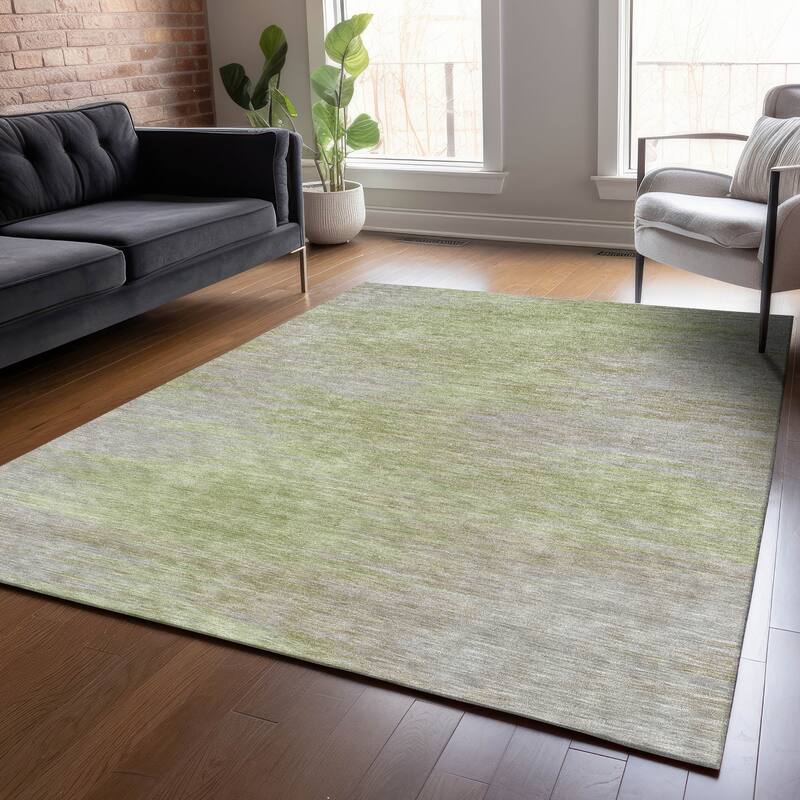 Machine Washable Indoor/ Outdoor Chantille Solid Ombre Rug